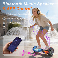 Commugo Hoverboard Off Road Self Balancing Scooter w/ Bluetooth Speakers UL 2272