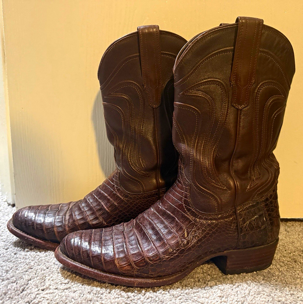 Tecovas Men’s Brown Caiman Leather Western Cowboy Boots US 10 MPN 1004