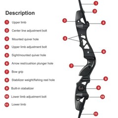 Archery 62″ Hunting ILF Takedown Recurve Bow for Right Hand Competition Hunting