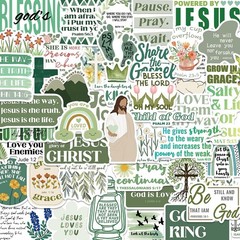 50 PCS Inspirational Christian Stickers, Waterproof Bible Verse Jesus Sticker…