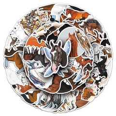 30Pcs Random Steed Riding Horse Party Favor Animal Cartoon Waterproof Stickers