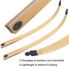 60″ Takedown Recurve Bow Kit 20-60lbs Hunting Bow Wooden Archery Arrows Target