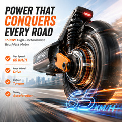 1600W Electric Scooter 48V 21Ah Foldable Adult E Scooter 65KM/H 55KM 11″ Tires