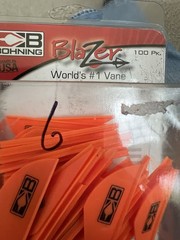 100 Pack Bohning Archery Blazer 1.5 Inch Mini Vanes: Neon Orange: NOS