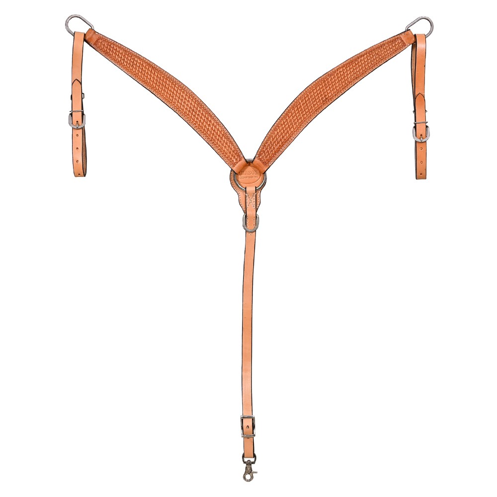 RK HILASON Western Genuine Leather Horse V Shaped Breast Collar Oiled Tan