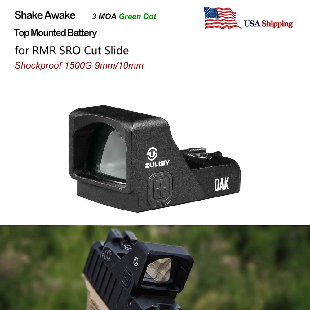 Shake Wake Green Dot Reflex Sight Zulisy OAK for RMR Cut Glock 20 44 MOS TP9SFX