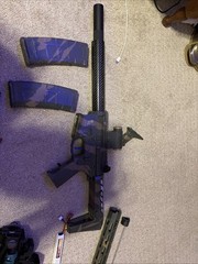 AIRSOFT Lot Two Guns One Aeg Calico Jack Modded, And One Gas Rifle Knights Arm.