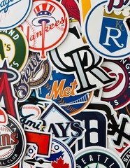 30pcs MLB Baseball Stickers – All 30 Teams Logo – Waterproof Vinyl Stickers