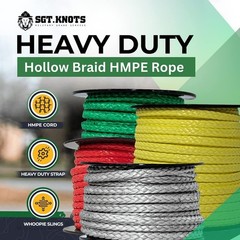 Blue HMPE Rope – Ultra-Strong 1600lb Dyneema, UV/Abrasion Resistant, Lightweight