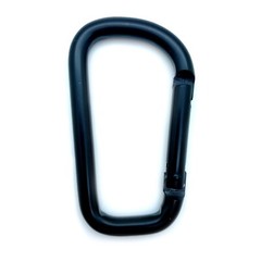 12 pack of 3″ Heavy Duty Carabiner Spring Belt Clip Key Chain D Shape Black
