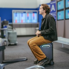 Electric Smart Rideable Suitcase Travel Buddy Riding Luggage Scooter–Black