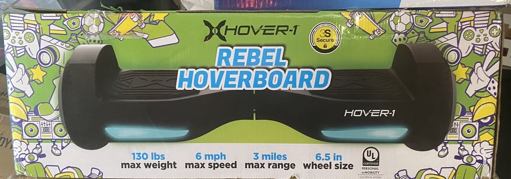 Hover-1 Rebel Kids Hoverboard with LED Headlight, 6 MPH Max Speed – Red