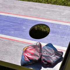 New Professional Cornhole Bags Set of 8 Regulation Patriotic Series Resin Filled