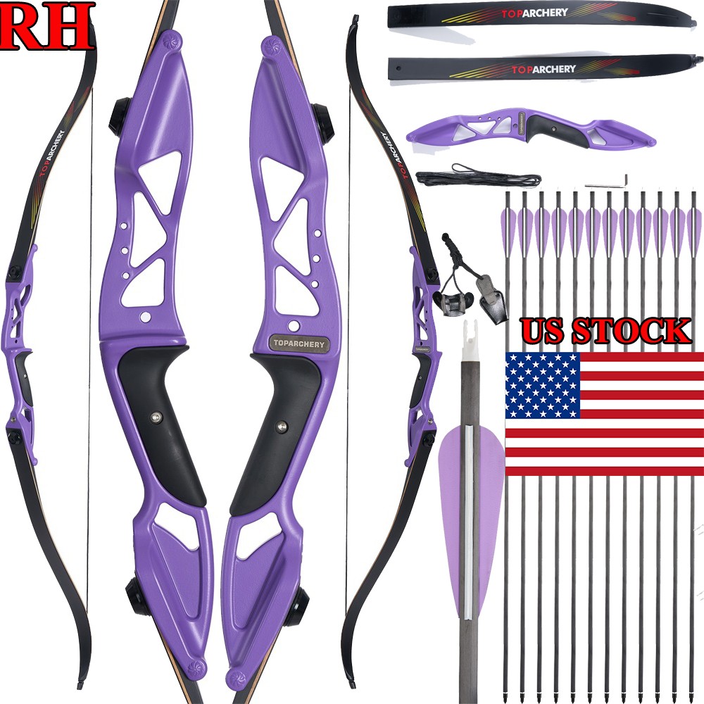 56″Takedown Recurve Bow Metal Riser 18-50lbs for Archery Hunting Shooting Target