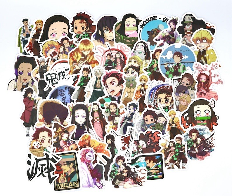 (4 Pack) Random Anime Sticker Pack Mystery Phone Laptop Manga (4 Stickers)