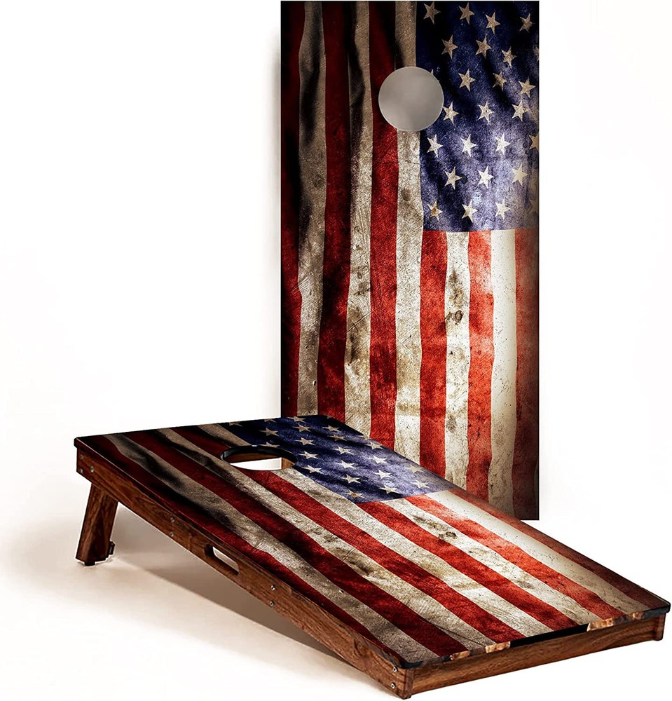 C196 Distressed Flag Cornhole Board Wrap LAMINATED Wraps Decals Vinyl Sticker