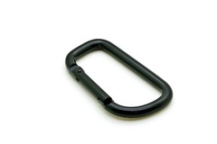 12 pack of 3″ Heavy Duty Carabiner Spring Belt Clip Key Chain D Shape Black