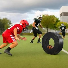 42″ Football Tackle Wheel High-Density Sponge Tackling Ring with Waterproof PU L
