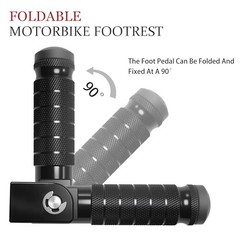 M8 Motorcycle Folding Rearsets Foldable Motorbike Footrest Bicycle Type B Black