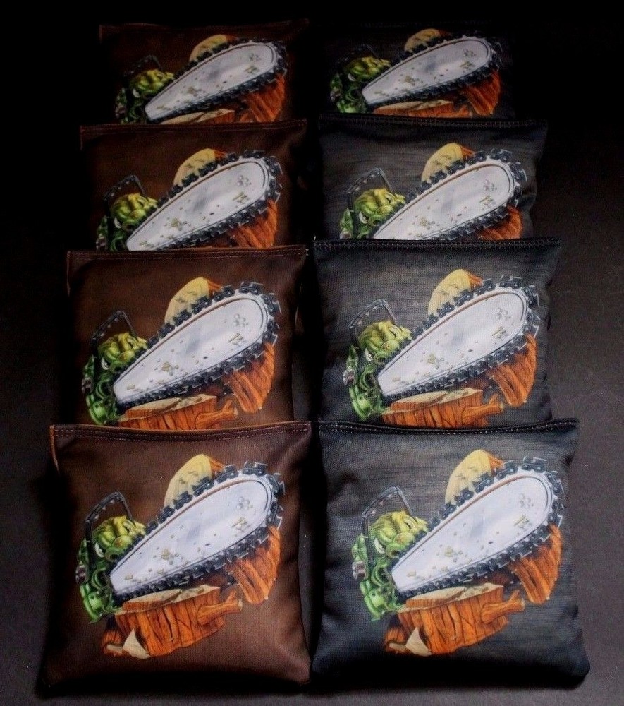 CHAINSAW LANDSCAPE LUMBER JACK 8 ACA Regulation Cornhole Bean Bags B213