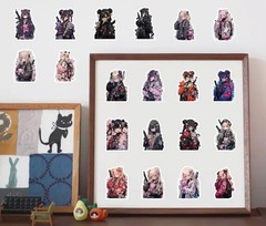 30Pcs Random Cool Cute Gothic Anime Girls Cartoon Waterproof Stickers