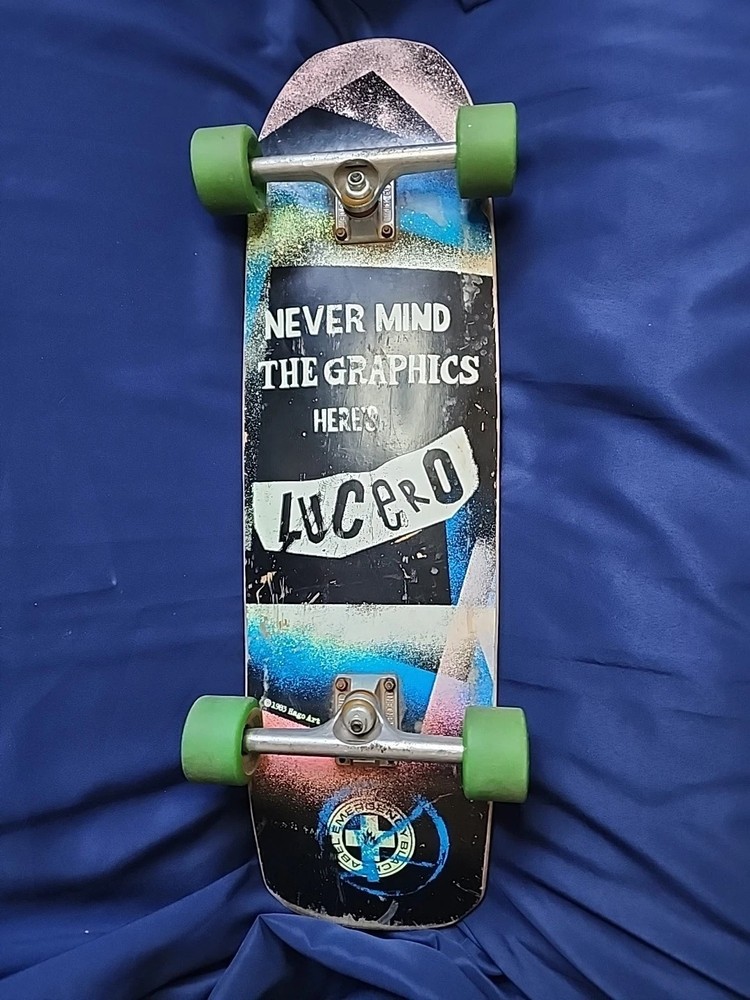 Black Label Lucero Elephant 1988-13 Reissue Skateboard W/ Vtg Indepent Trucks