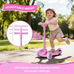 Kids 3 Wheel Scooter for Ages 3-10 Years Girls/Boy Toddler Scooter 3 Adjustable