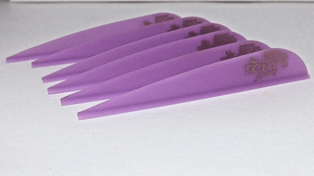 Tonys 3» Archery Vanes All New Super Wave Vane Purple 50PK TNYSWVP3343G