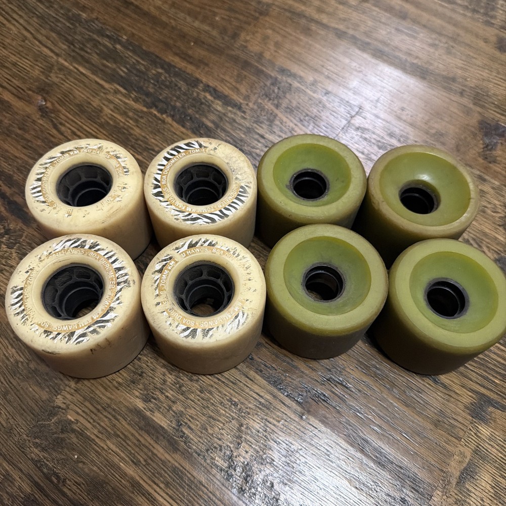 2 Sets 70 mm Longboard Wheels – 80a Hawgz, Unknown Green Wheels