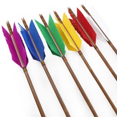 33» Archery Bamboo Arrow 4 Feather Longbow Traditional Recurve Bow Tips Hunting