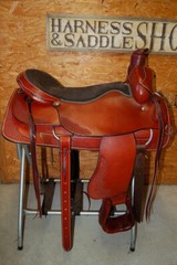 19″ G.W. CRATE DRAFT ROPING SADDLE MADE IN BRYANT ALABAMA