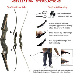 Black Hunter Archery Takedown Bow Longbow American Longbow Adult Right Hand Hunt