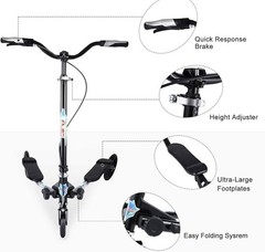3 Wheel Foldable Scooter Swing Scooter Tri Slider Kick Wiggle Scooters Push