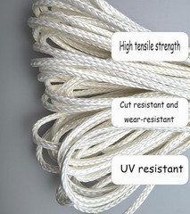 12 Strand Braided Dyneema Rope -3mm 700kg Fracture 65 feet, 3mmwhite65ft