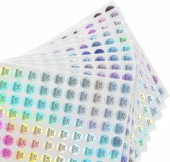 Reflective Round Silver QC Passed Adhesive Labels, 2070 PCS for Inventory Use