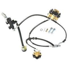 Front Foot Hydraulic Disc Brake Caliper + 3 Stud Spindle Hub ATV Go Kart Golf