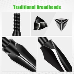 Traditional Broadheads 18Pcs 125 Grain ，Hunting Points Screw-in Arrowheads Su…