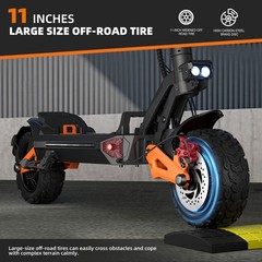 6000W Dual Motors Electric Scooter 11» Off Road Tires E-Scooter 50Mph Max 30Ah