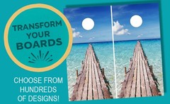 WATERPROOF 5 O’Clock Somewhere Cornhole Board Wraps / Cornhole Decals