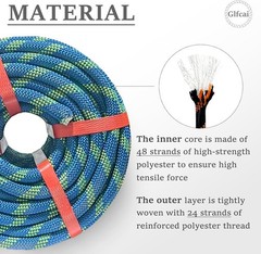 High Tensile Strength 1/2in x 150ft Braided Blue Rope for Rigging & Climbing