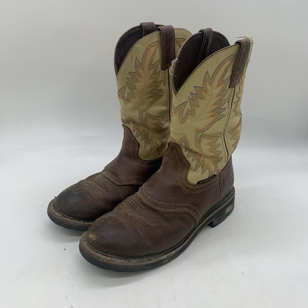 Justin Work Boots Mens 8.5 D Superintendent Steel Toe Brown WK4662 Western