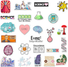 50pcs Laboratory Physics Chemistry Graffiti Stickers Science Einstein Decals