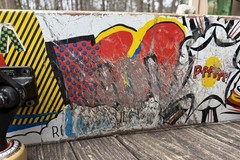 Vintage Used Rare ALMOST Skateboard Comic Girl Deck Grizzly