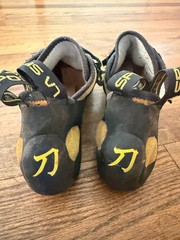 LA SPORTIVA Katana Hook & Loop Climbing Shoes EU 44 US 10.5 Vibram Yellow Black