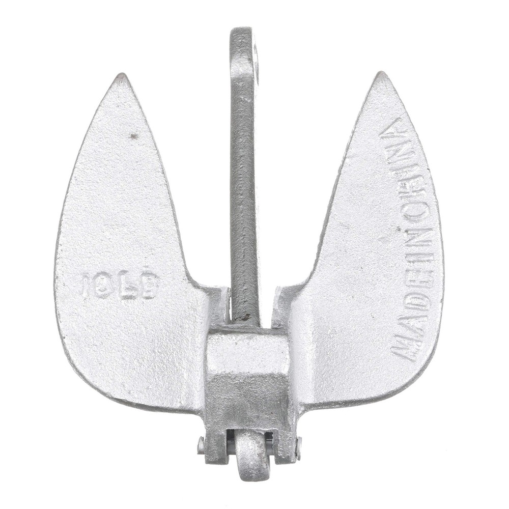 Attwood 9935-1 Cast Iron Navy Anchor, 20-Pounds, Aluminum-Plated Silver Finish