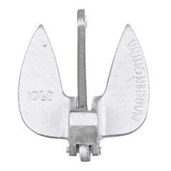 Attwood 9935-1 Cast Iron Navy Anchor, 20-Pounds, Aluminum-Plated Silver Finish