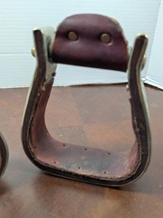 Vintage Diablo USA Silver Plated Overlay Western Saddle Stirrups Engraved Pair