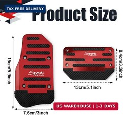 2PCS Non-Slip Car Pedal Covers, Premium Aluminum Alloy Gas and Brake Pedals Cove