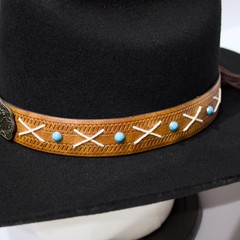 VTG Justin Milano Hat Co. 3X Black 100% Wool Cowboy Hat ~ Size 7 1/8 (56.5cm)