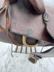 Used Simco 15.5″ slick seat Western roping saddle US made